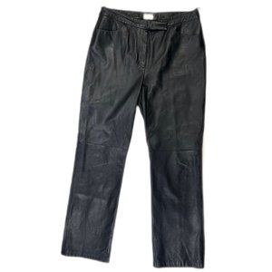 Vintage Caslon Genuine Lamb Skin Black Leather Pants,  Women’s Size 14